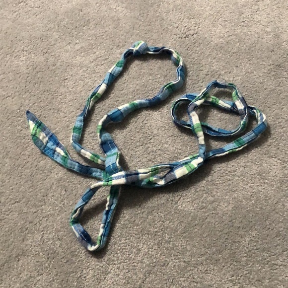 Button down light flannel shirt. blue and green and white! ruffle on but… - Picture 7 of 7